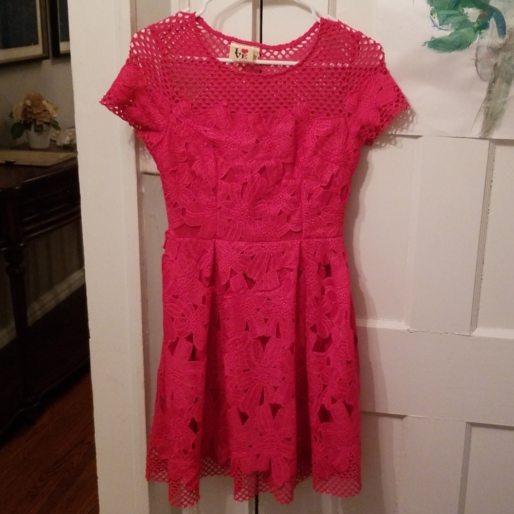 LOVE Point Boutique Lace Pink Dress